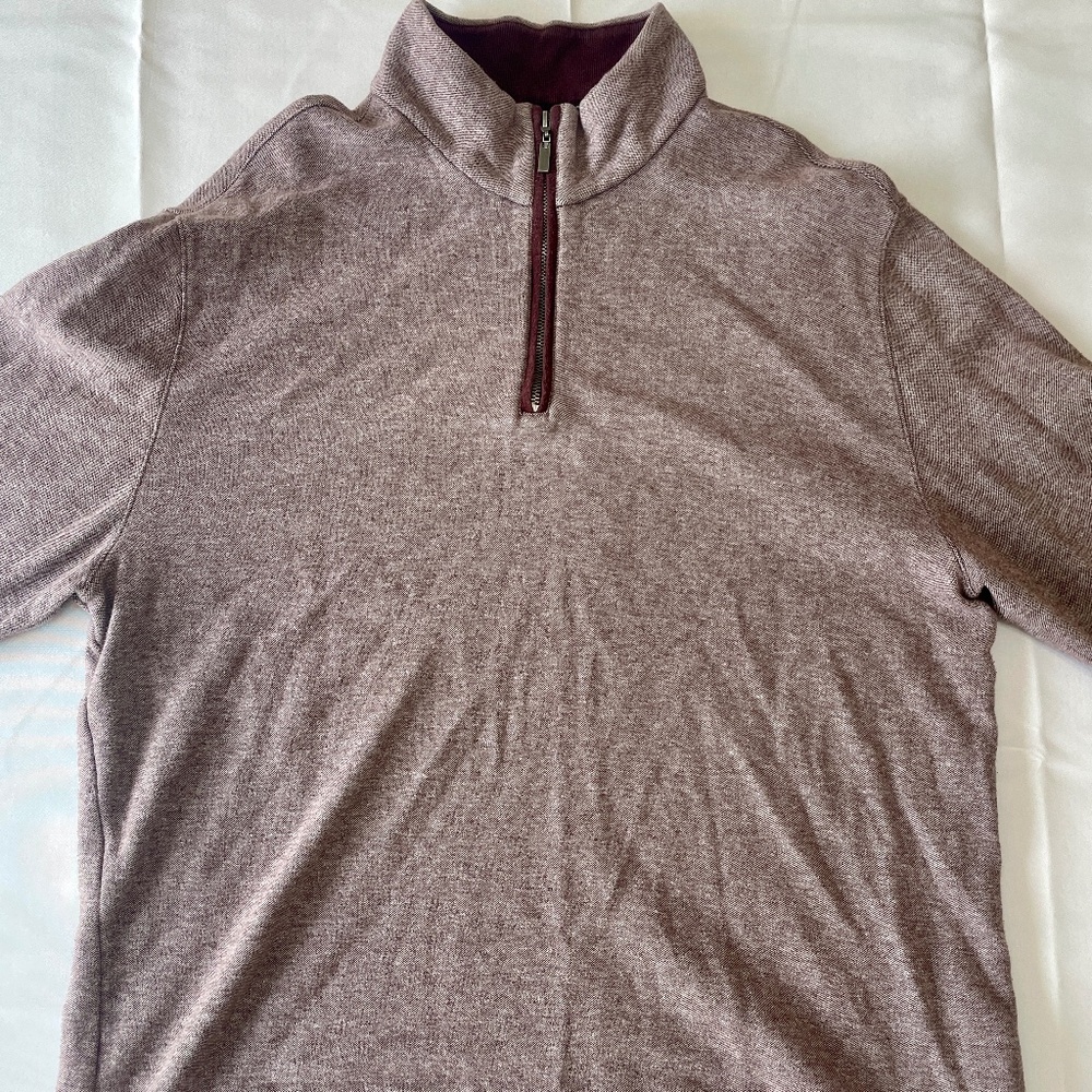Kenneth Roberts Quarter-Zip Heather Plum Sweater - Size XL